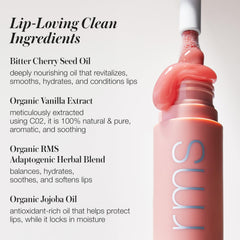 RMS Beauty Legendary Lip Oil offre hydratation jusqu'à 8 heures pour lèvres douces.
