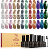 Vernis gel ROSALIND effet œil-de-chat avec aimant sur les ongles.