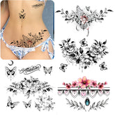 Roarhowl fleurs 3D sur abdomen, effet sexy et durable