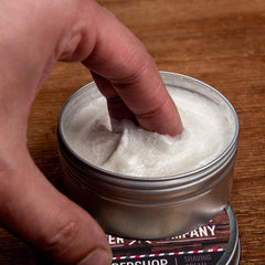 Base à l’eau facilitant le montage de la mousse et le rinçage après rasage.