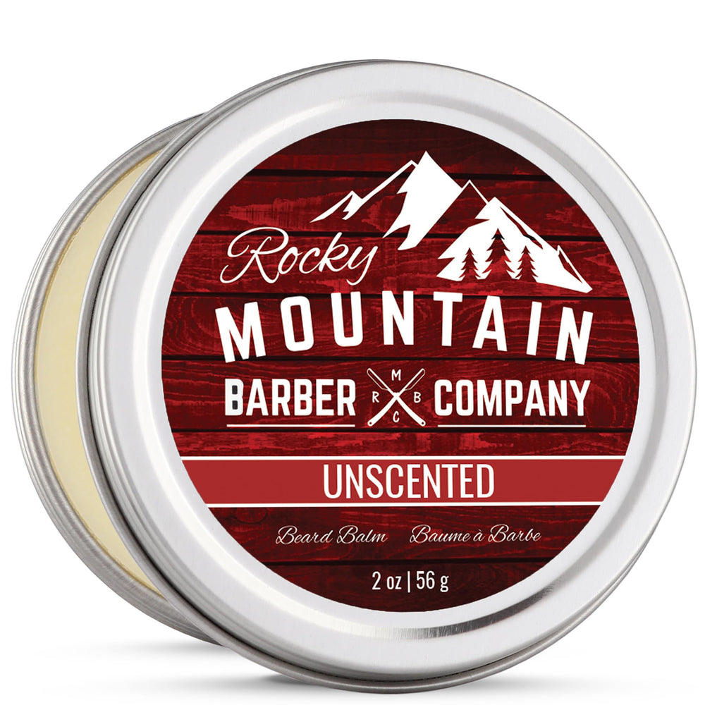 Rocky Mountain Barber Company Baume barbe classique sans parfum dans un pot, soin nourrissant.