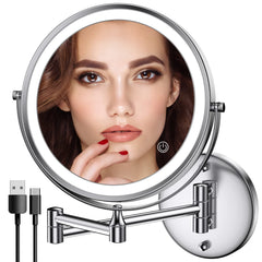 Rocollos Miroir mural DEL rechargeable : éclairage sans fil pour maquillage précis.