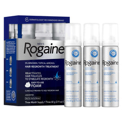 Rogaine Mousse 5% pour homme, flacon élégant, sans parfum.
