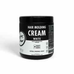 Rolda White Molding Hair Cream bottle closeup showing defining hold