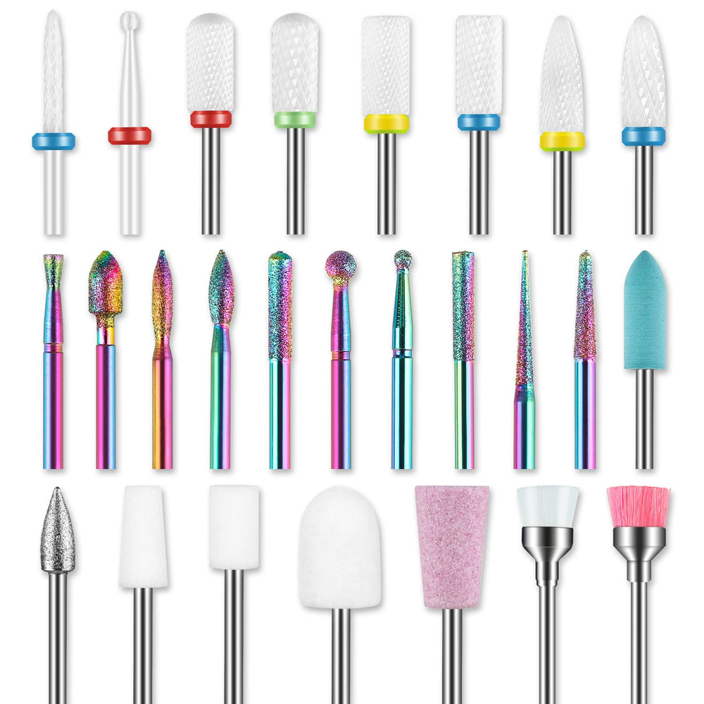 Rolokit ensemble 26 pièces mèches pour ponceuse, utile pour manucure et pédicure.