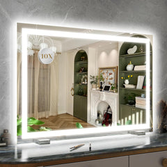 ROLOVE Miroir vanité éclairé 32x22, précision maquillage sans ombre.