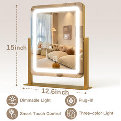 ROLOVE miroir lumière réglable en 3 modes pour différents éclairages.