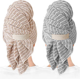 ROLSHOL serviette cheveux microfibre grande et absorbante pour un séchage efficace.
