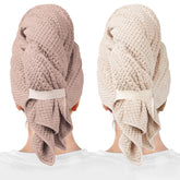 ROLSHOL serviette microfibre cheveux mauve grand format, sèche rapidement sans abîmer les longueurs