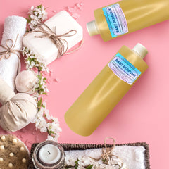 Pour action of ROMERIZA INC baby fragrance oil showing smooth application