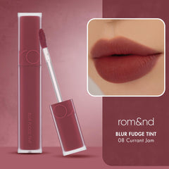 rom&nd Blur Fudge Tint 08 Currant Jam – fini mat sans brillance et confort durable