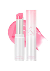 rom&nd GLASTING MELTING BALM #09 PIVOINES — flacon clair pour lèvres hydratées durablement.