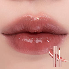 rom&nd Juicy Lasting Tint #23 Nucadamia teinte nude pour un effet naturel.