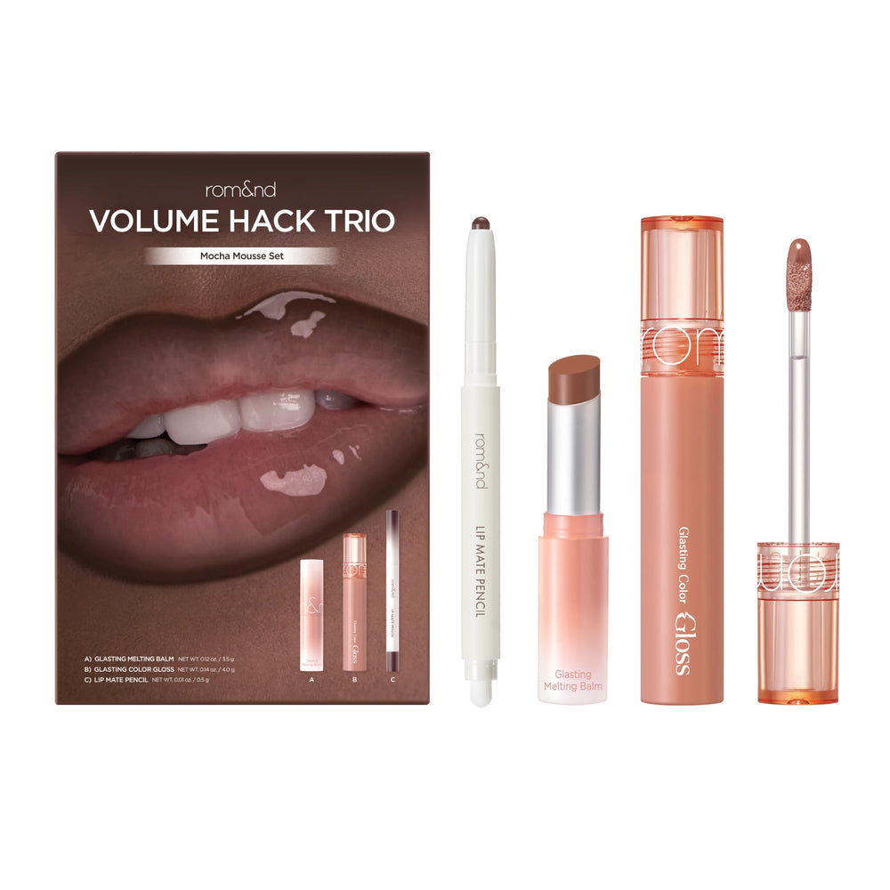 rom&nd Trio Volume Hack Mocha Mousse emballage élégant prêt à l’emploi