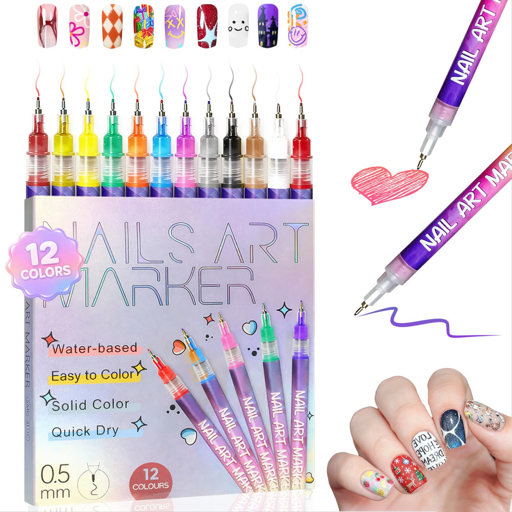 RONYUTON stylo art des ongles, pointe 0,5 mm pour détails fins.