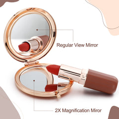 Roowest miroir de poche rose avec strass sur le dos gravé pour motivation.