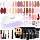 ROSALIND kit gel ongles poly avec 14 couleurs et accessoires pour débutants