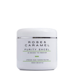 Rose & Caramel Purity Excel - bouteille pratique pour retrait rapide du tan.