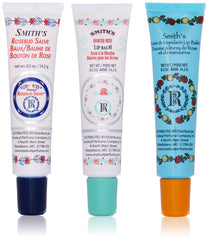Trio Rosebud Salve : emballage visible et soin polyvalent pour lèvres et peau.