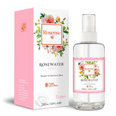 Rosense eau de rose dans une bouteille en verre prête à l’usage quotidien.