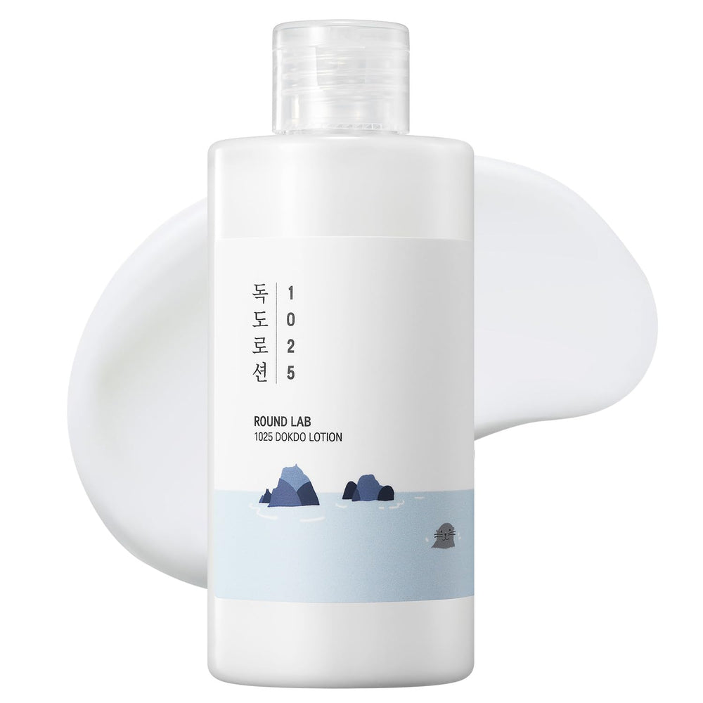 ROUND LAB 1025 Dokdo Lotion — bouteille élégante et hydratation durable.