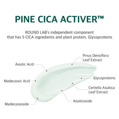 Régulation du sébum grâce à ROUND LAB Pine Calming Cica Cream.