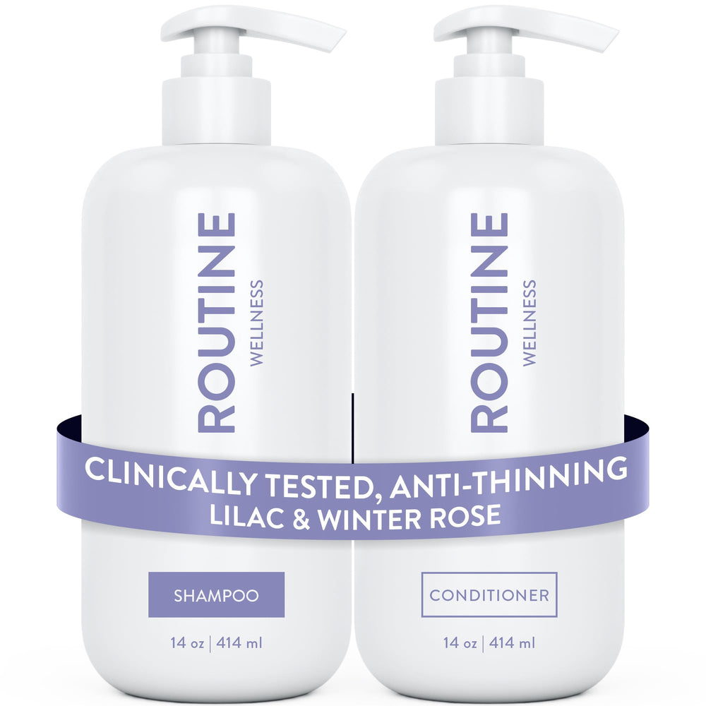 Routine Wellness Shampoing anti-affaissement – bouteille élégante pour démarrer une routine fortifiante.