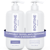 Routine Wellness Shampoing anti-affaissement – bouteille élégante pour démarrer une routine fortifiante.