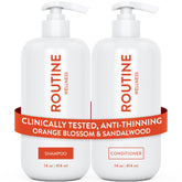 Routine Wellness shampoing anti-chute – bouteille montrant la solution pour cheveux plus forts
