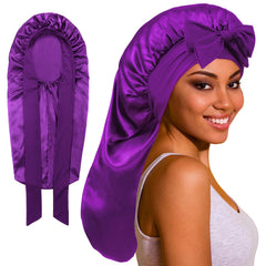 ROYBENS bonnet long satin protège les cheveux pendant le sommeil