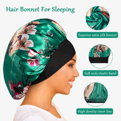 ROYBENS bonnet satin bande large, confort durable pendant le sommeil.