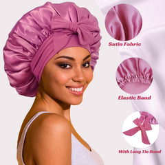 ROYBENS bonnet-satin double-couche, douceur et protection des cheveux.