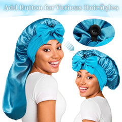 ROYBENS bonnet satin doux idéal pour cheveux longs et coiffures volumineuses.