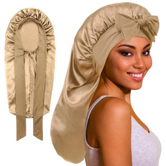 ROYBENS bonnet satin long pour la nuit protège les cheveux pendant le sommeil.