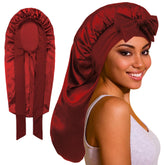 ROYBENS bonnet-long-satin-lien protège les cheveux pendant le sommeil