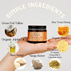 R&R Collective – ingrédients à base de graisse de boeuf nourrissante, hydratation en profondeur.