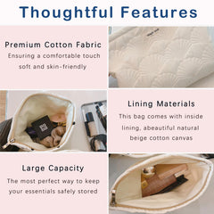 RSRSLEII sac esthétique coquillage portable, idéal pour retouches en voyage