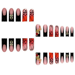 Ongles RTKHFZE carre long rouge francais avec strass.