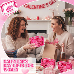 Rtteri sac cadeau galentine rose transparent, idéal pour offrir et organiser des petites surprises