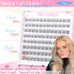 Ruairie Lash Clusters, structure 3d douce, bande coton confortable.