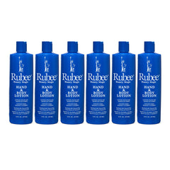 Rubee Beauty Lotion mains et corps — emballage bouteille de 473 ml pour hydratation durable.