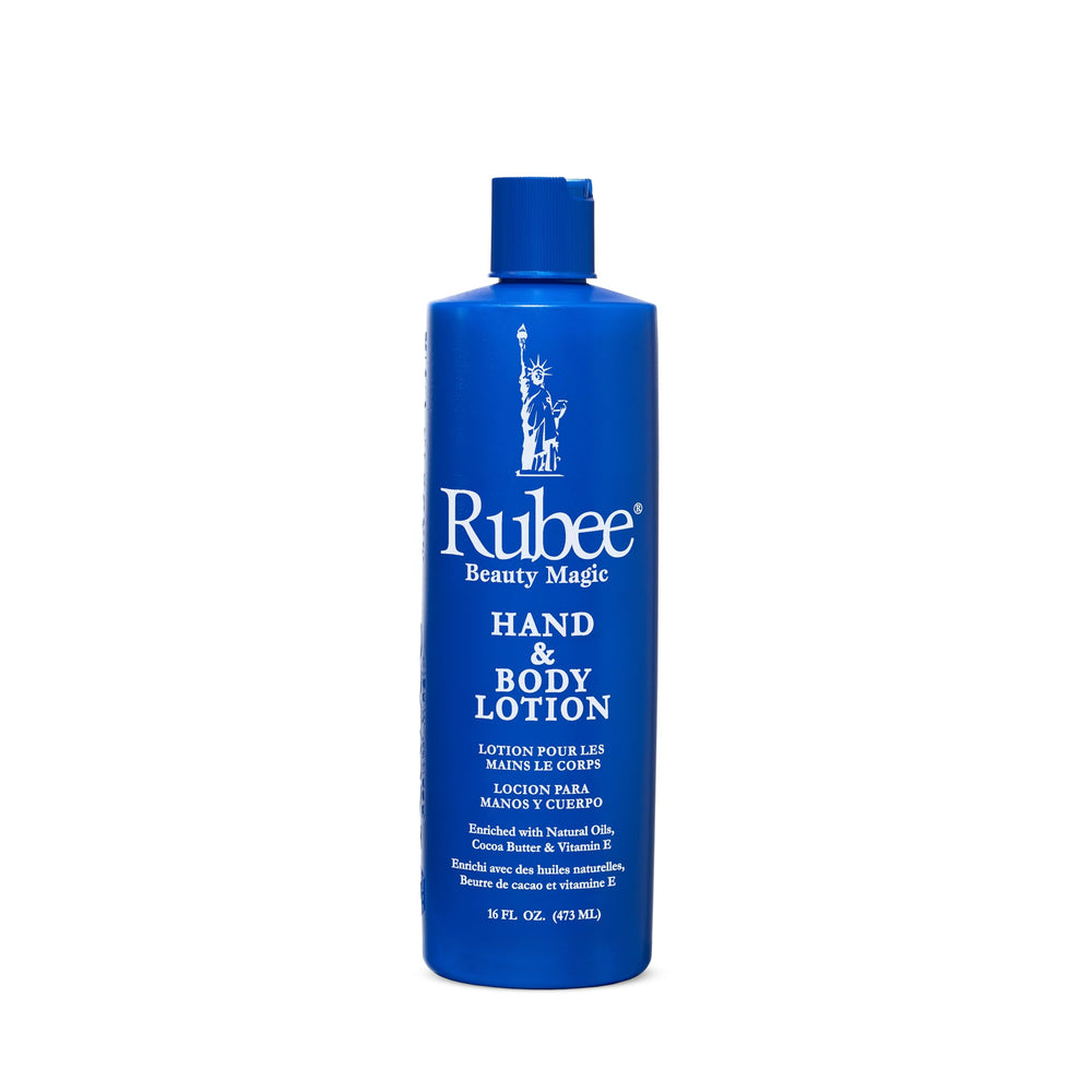 Lotion RUBEE Corps et Mains, texture non grasse pour une hydratation durable.