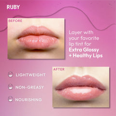 Ruby Kisses huile lèvres claire RLO01 – applicateur précis pour une application douce.