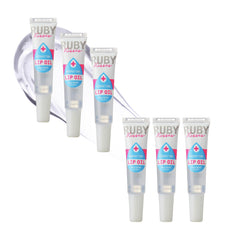Ruby Kisses huile lèvres claire RLO01 Pack 6 – emballage attrayant pour hydratation pratique.
