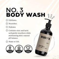 Rudy's No. 3 Gel Douche - mousse crèmeuse pour peau douce