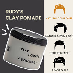 Rudy's Pâte Argileuse Coiffante, texture définie pour du volume sans lourdeur.