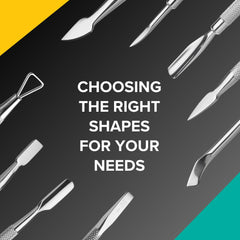 Rui Smiths Pro Cuticle Poussoir pointe-spatule, finition précise pour surfaces des ongles.