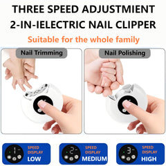 Trois vitesses adaptées à l’épaisseur des ongles pour le confort.