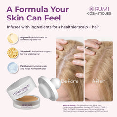 Rumi HairMagic+ boîtier compact avec miroir intégré pour retouches discrètes.