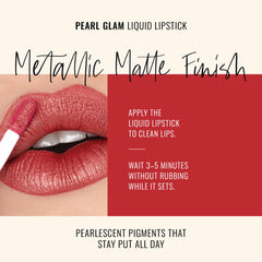 Lèvres avec Pearl Glam affichant teinte nacrée et chaude.